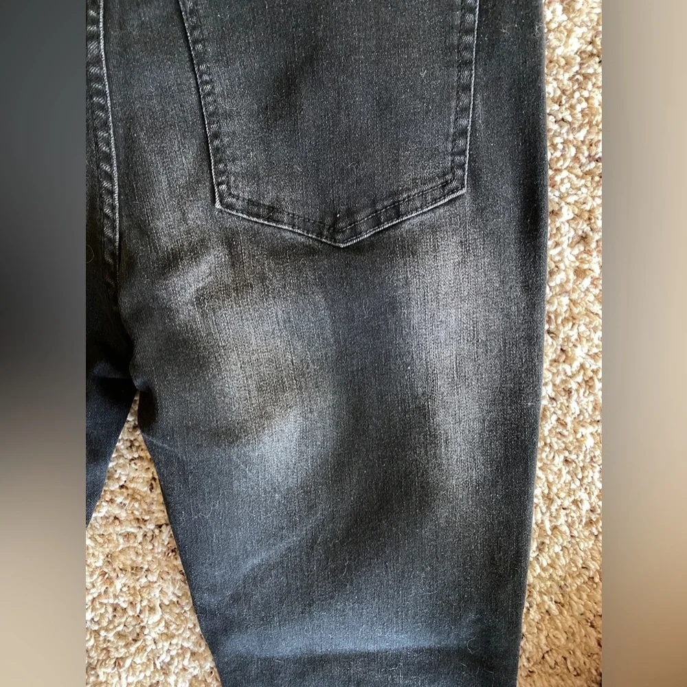 Original Design Skinny black distressed Jeans stone washed Stretchy men's W32